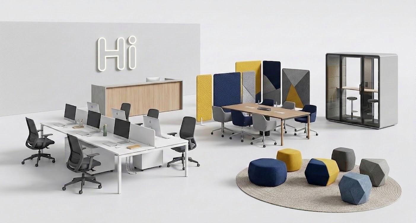 Equipamiento para oficinas: escritorios, islas y puestos de trabajo